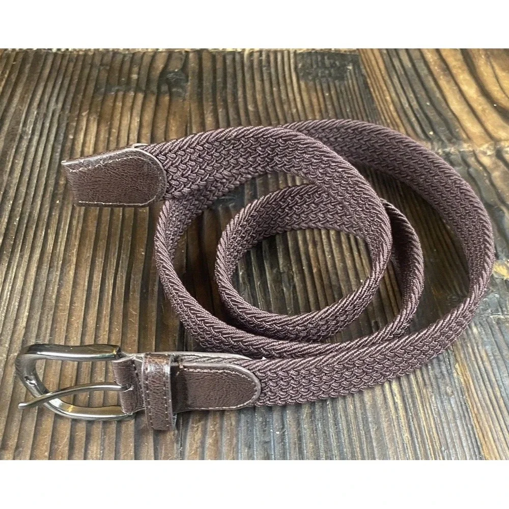 Men's Elastic Woven Stretchy Brown Golf Belt Size 40